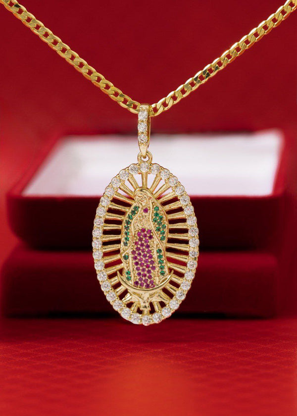 Dije Virgen de Guadalupe Swarovski