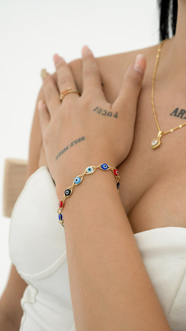 Pulsera Ojo Turco Multicolor 16 Cms + Extensor